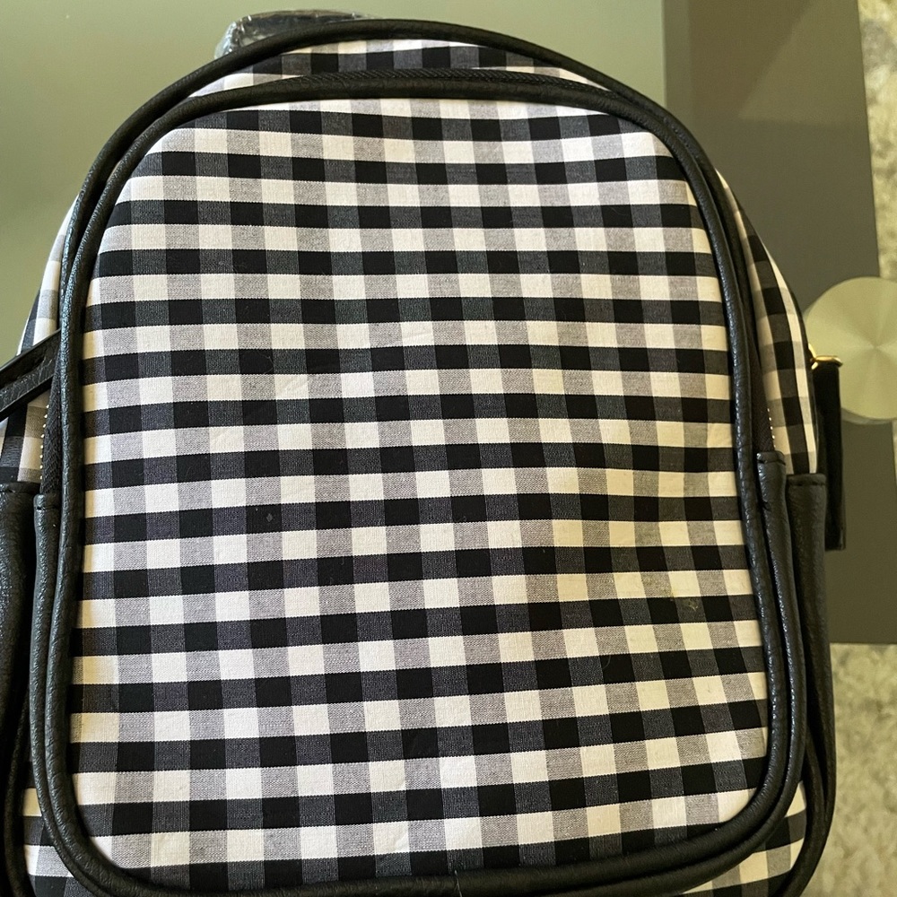 NWT! Lulu’s Clarissa Black and White Gingham Backpack